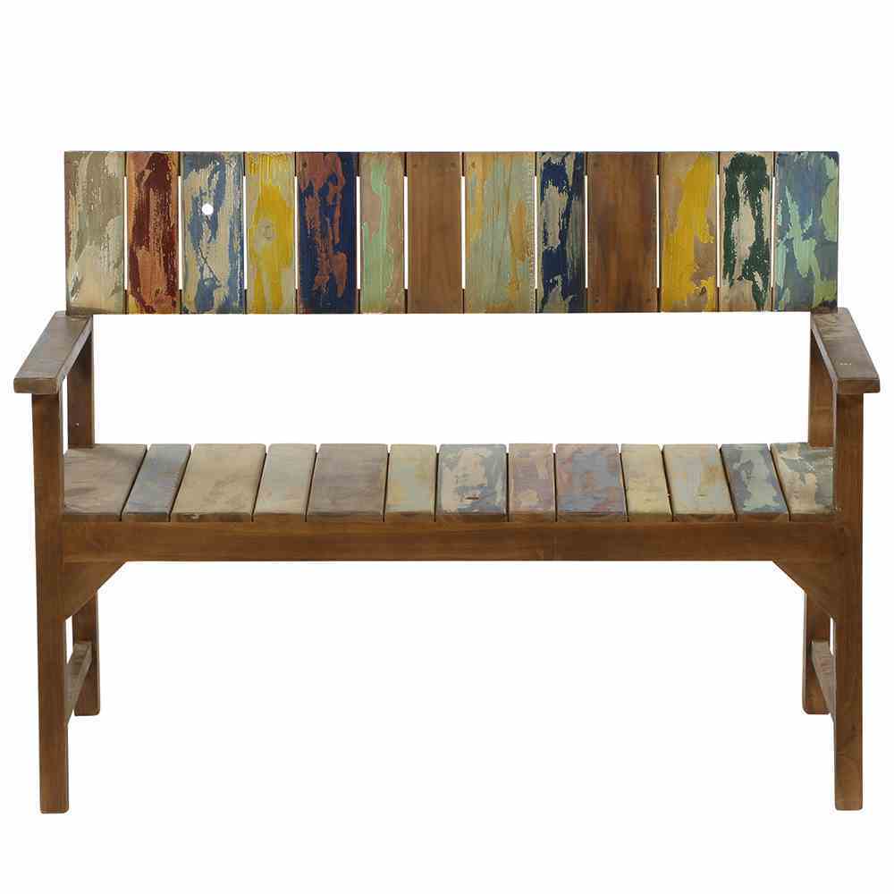 Gartenbank PALU - boat-look-finish - Teakholz massiv - 2-Sitzer
