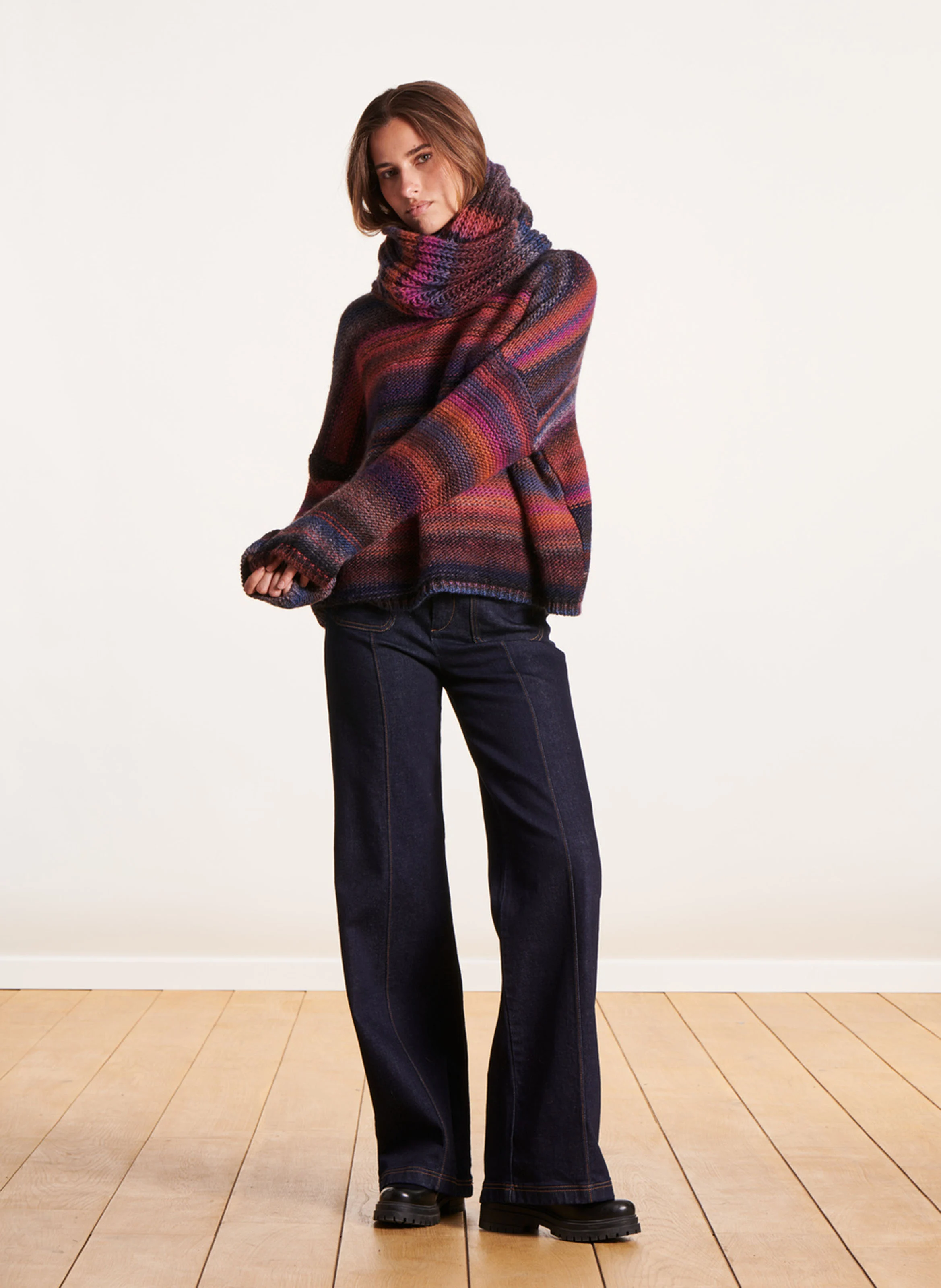 Snood en laine mélangée | Violet