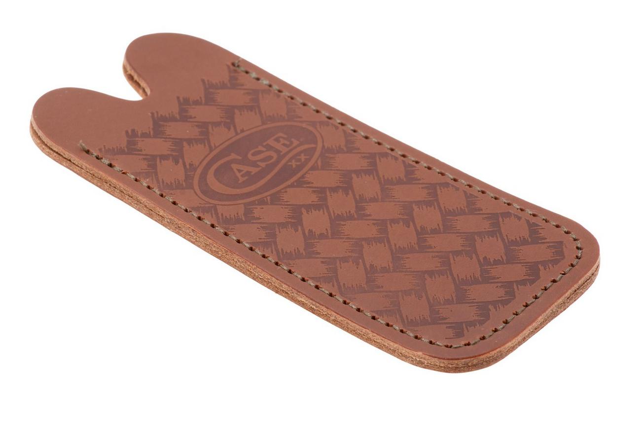 Case Knife Slip Herringbone 41412 Genuine Brown Leather, lederen foedraal