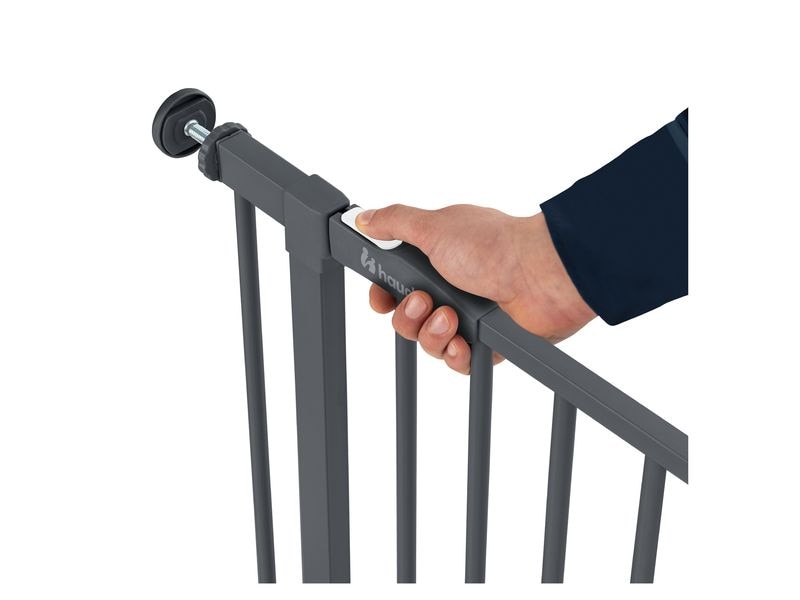 Hauck Türschutzgitter Open N Stop 2 Dark Grey 75 cm - 80 cm Praktisches, manuell schliessendes Tür- und Treppenschutzgitter-Set