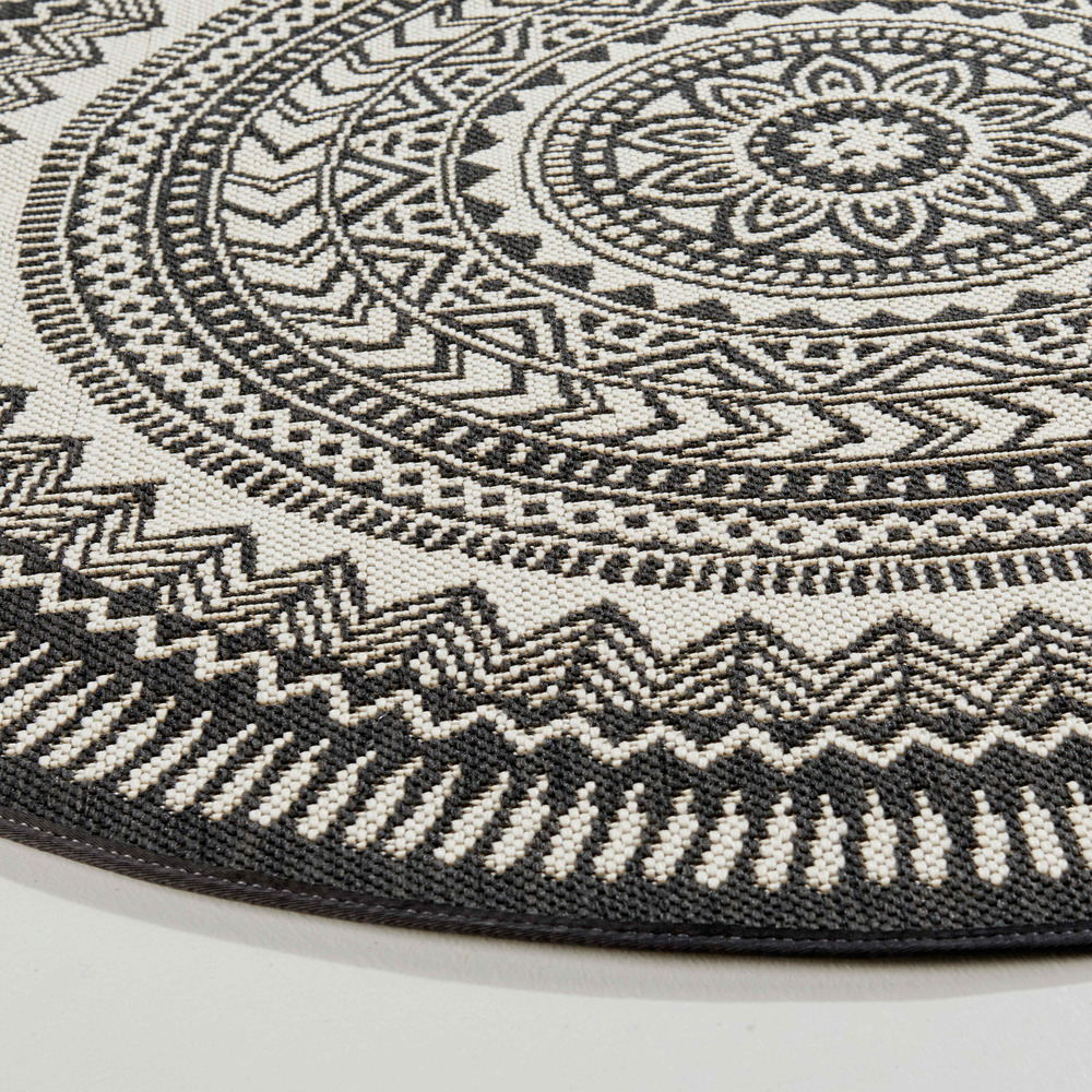 Tapis rond polypropylène noir 160cm