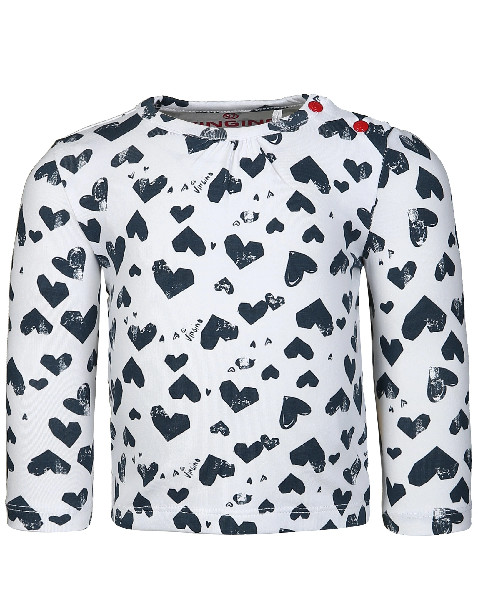 Langarmshirt JUDITH BABY gemustert in weiß/dunkelblau