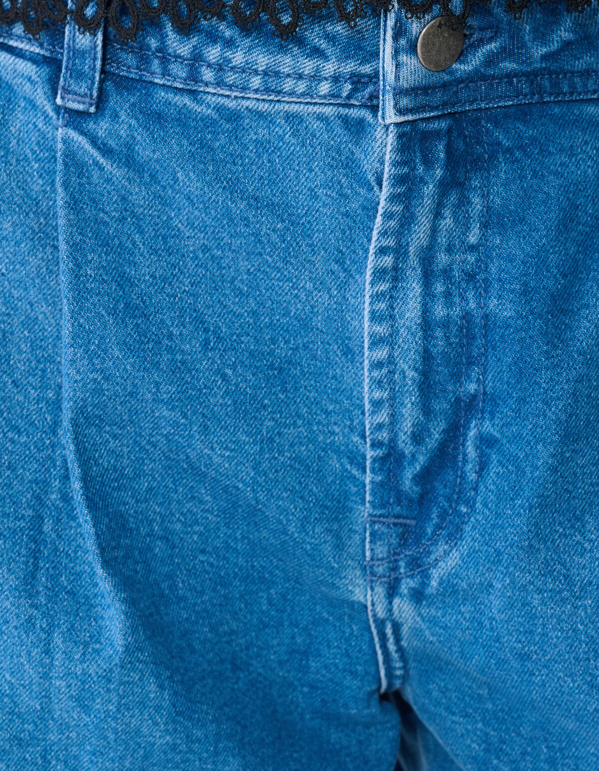 Pleated Wide Leg Fit Jeans Mediumstone