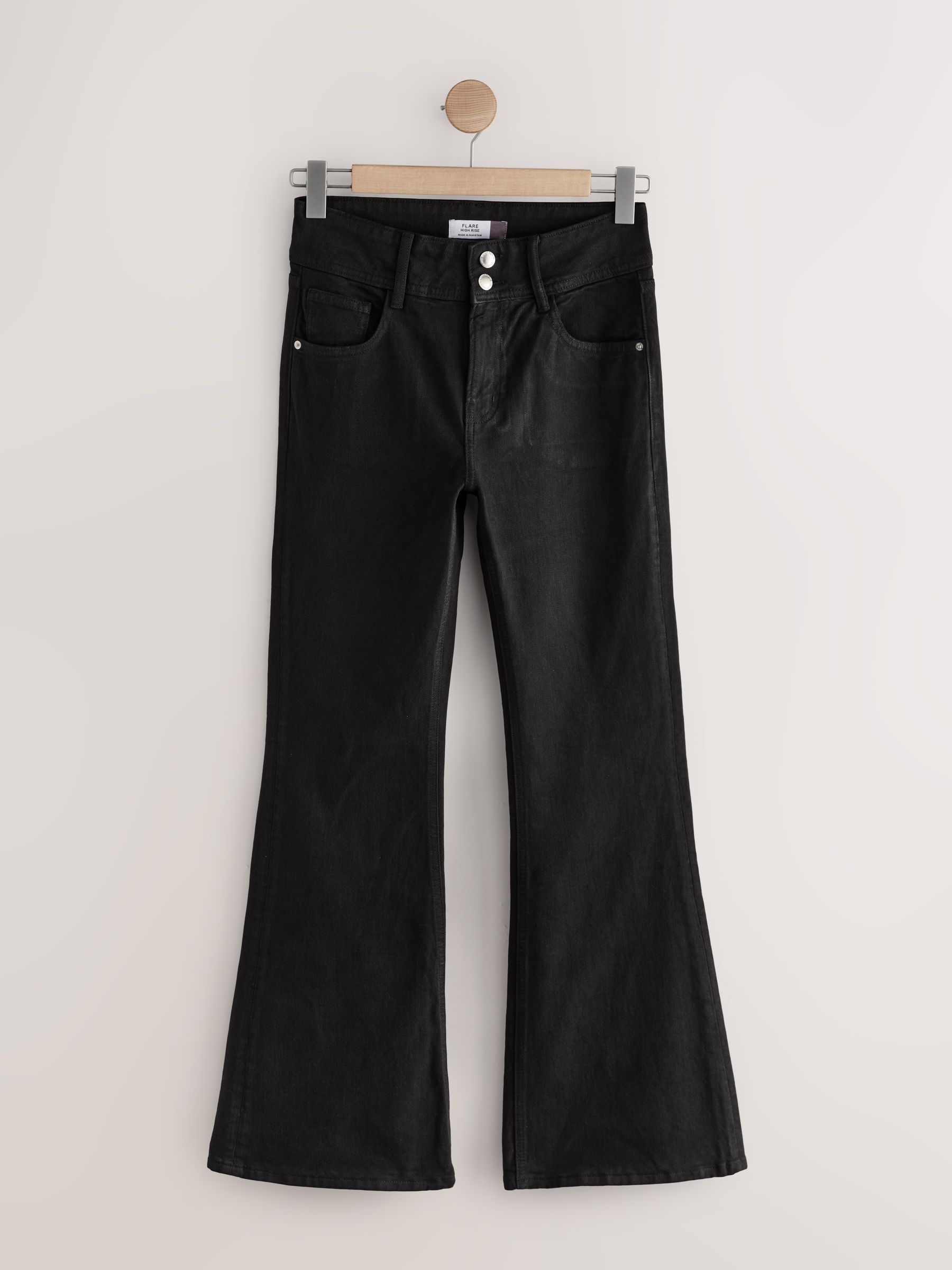 Zwart - High Rise Stretch Flare Jeans