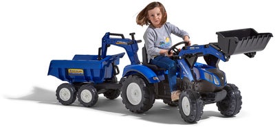 Falk New Holland Pedaltraktor med Tilhenger, Blå