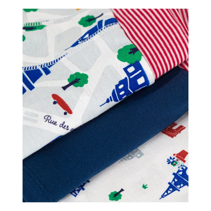Petit Bateau Lot 3 Boxers Paris | Bleu