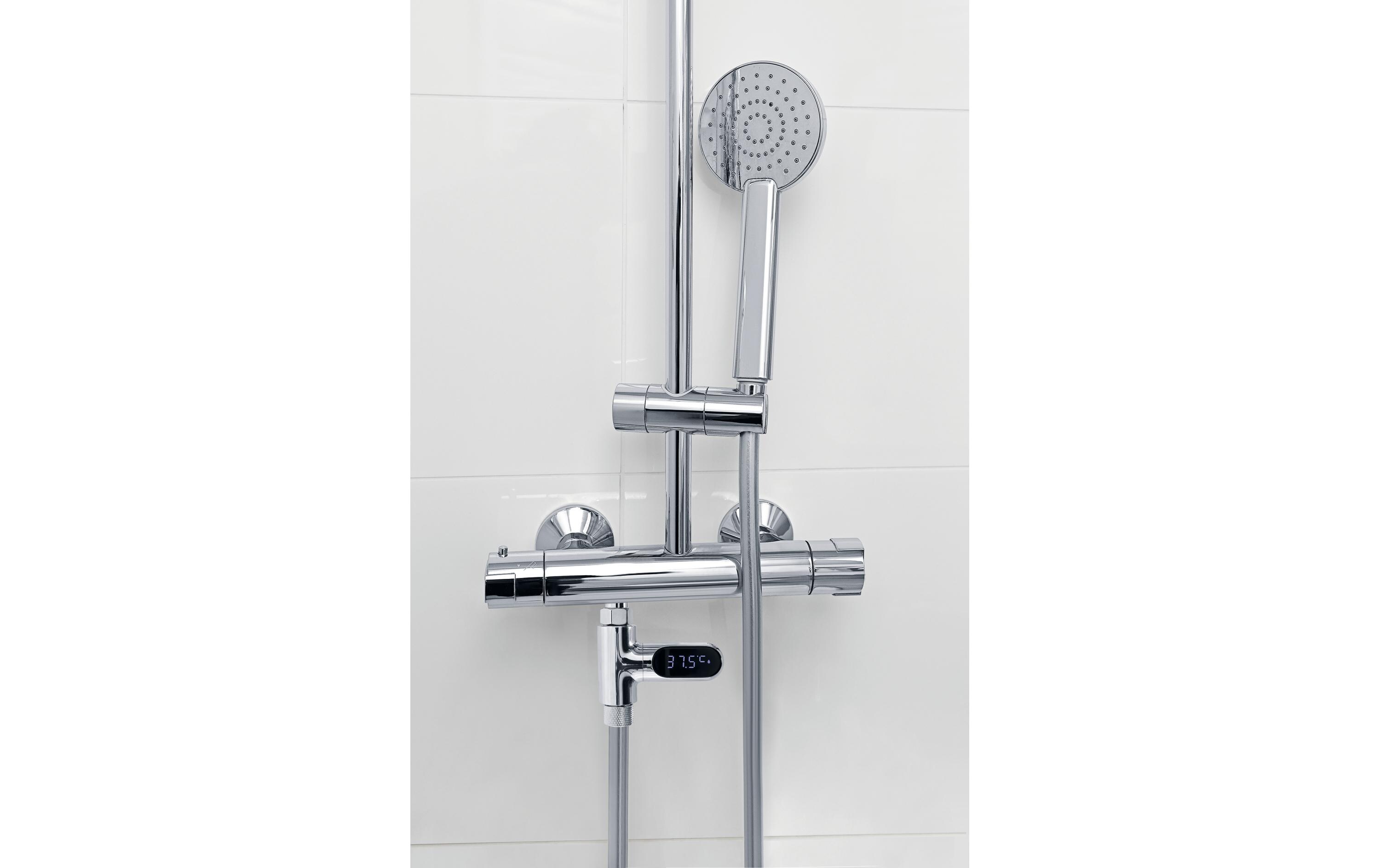 Thermometer Wasserarmaturen LED Durchlaufthermometer, 5-85C1/2' Anschluss LED-Durchlaufthermometer