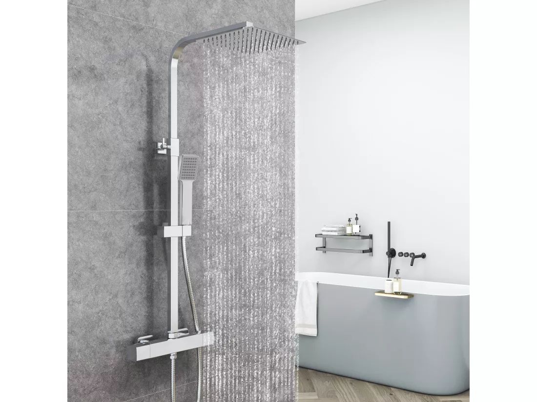 AICA colonne de douche thermostatique avec pomme de douche 10