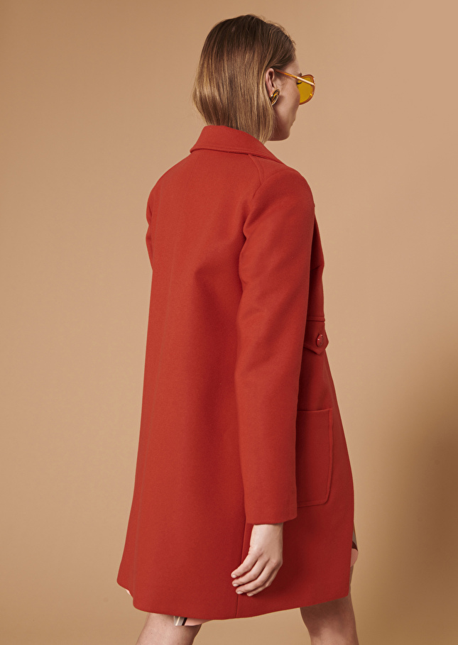 Manteau Majarouge en velours de laine