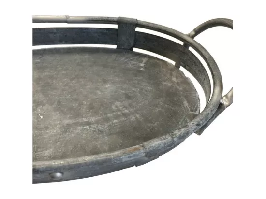 Set de 3 plateaux en métal gris L.47-40-31 cm