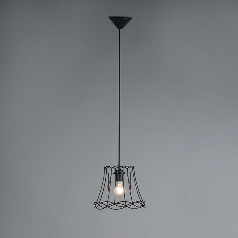 Retro hanglamp zwart 25 cm - Granny Frame