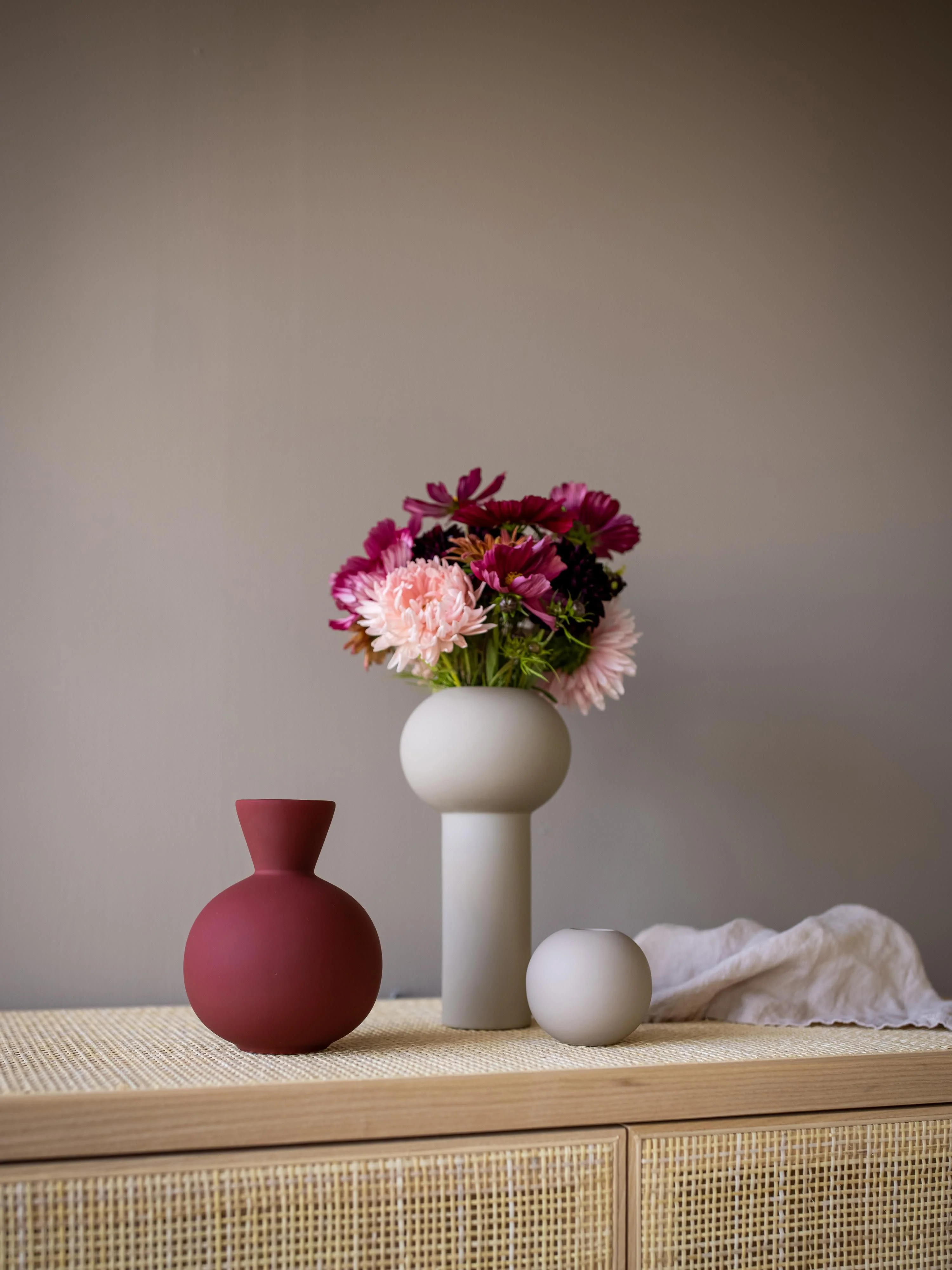 Handbeschilderde vaas Pillar, H 24 cm
