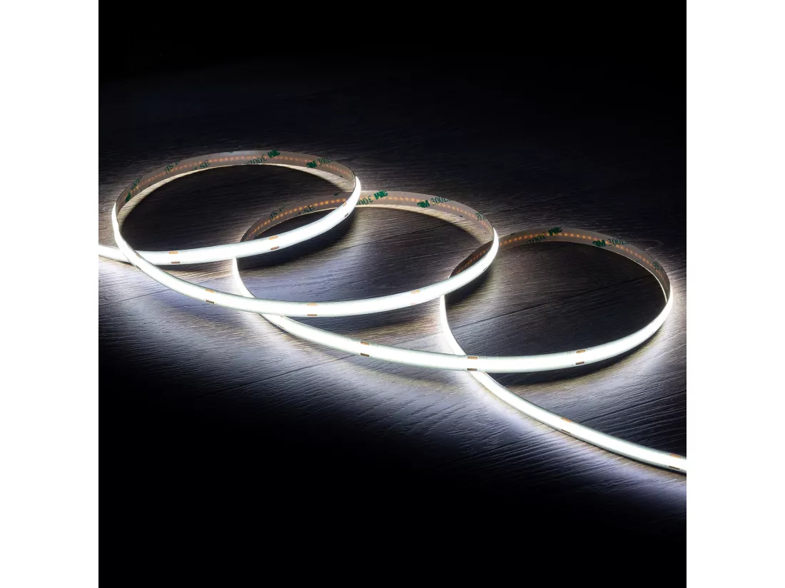 Bobine Ruban LED COB 24V DC 312 LED/m 20m IP20 Largeur 8mm Coupe tous les 10cm 5000K Blanc froid