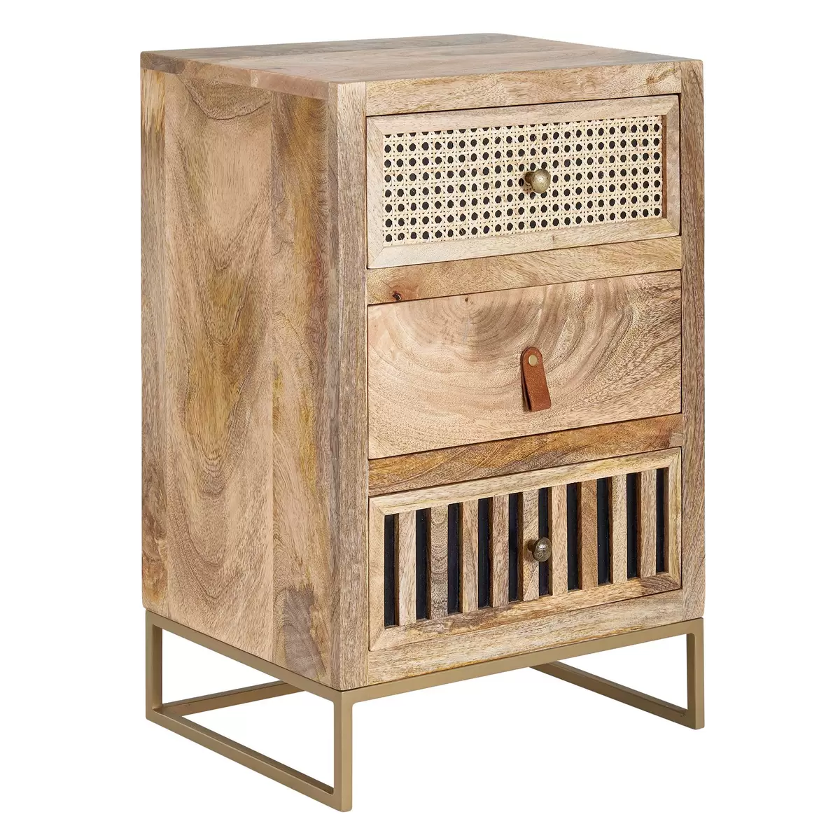 Nachttisch Cambados braun,gold