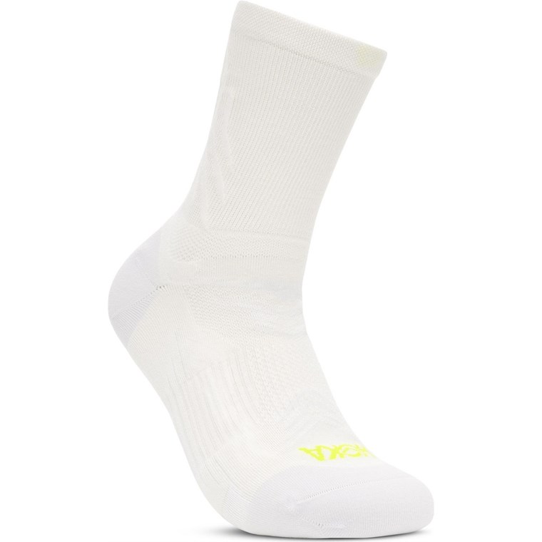 Hoka U Bondi 9 Crew Run Sock White