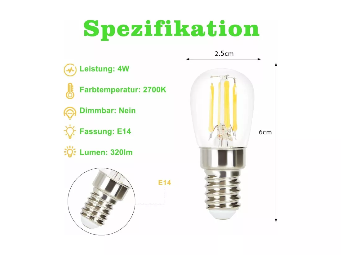 NETTLIFE Lot de 10 ampoules LED E14 ST25 blanc 2700K chaud ampoules 4W de remplacement pour lampe vintage 40W rétro en verre nostalgique à filament