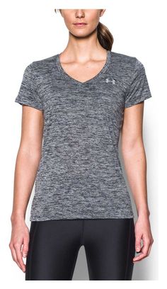 Maillot Manches Courtes Femme Under Armour Twist Tech Gris Noir