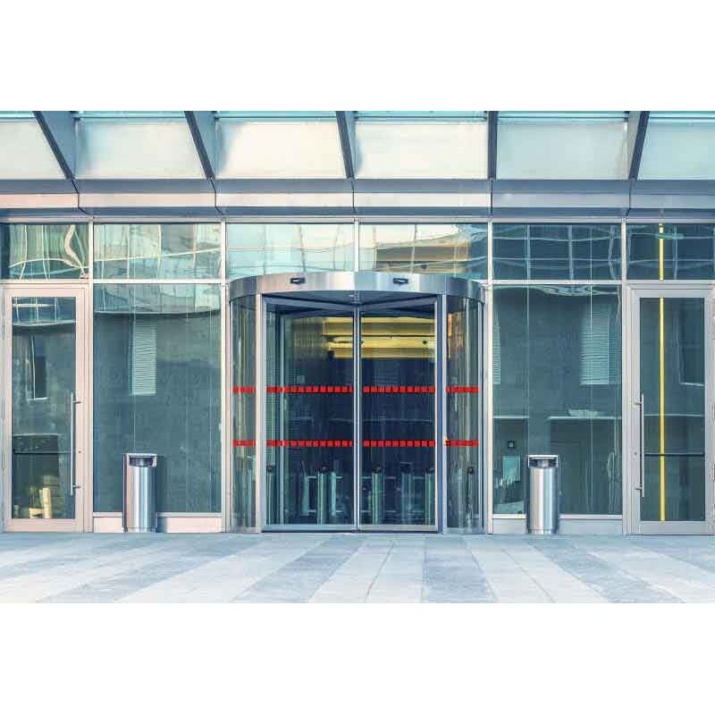 Bande de repérage pour surfaces vitrées - Intérieur - Carrés ROUGE