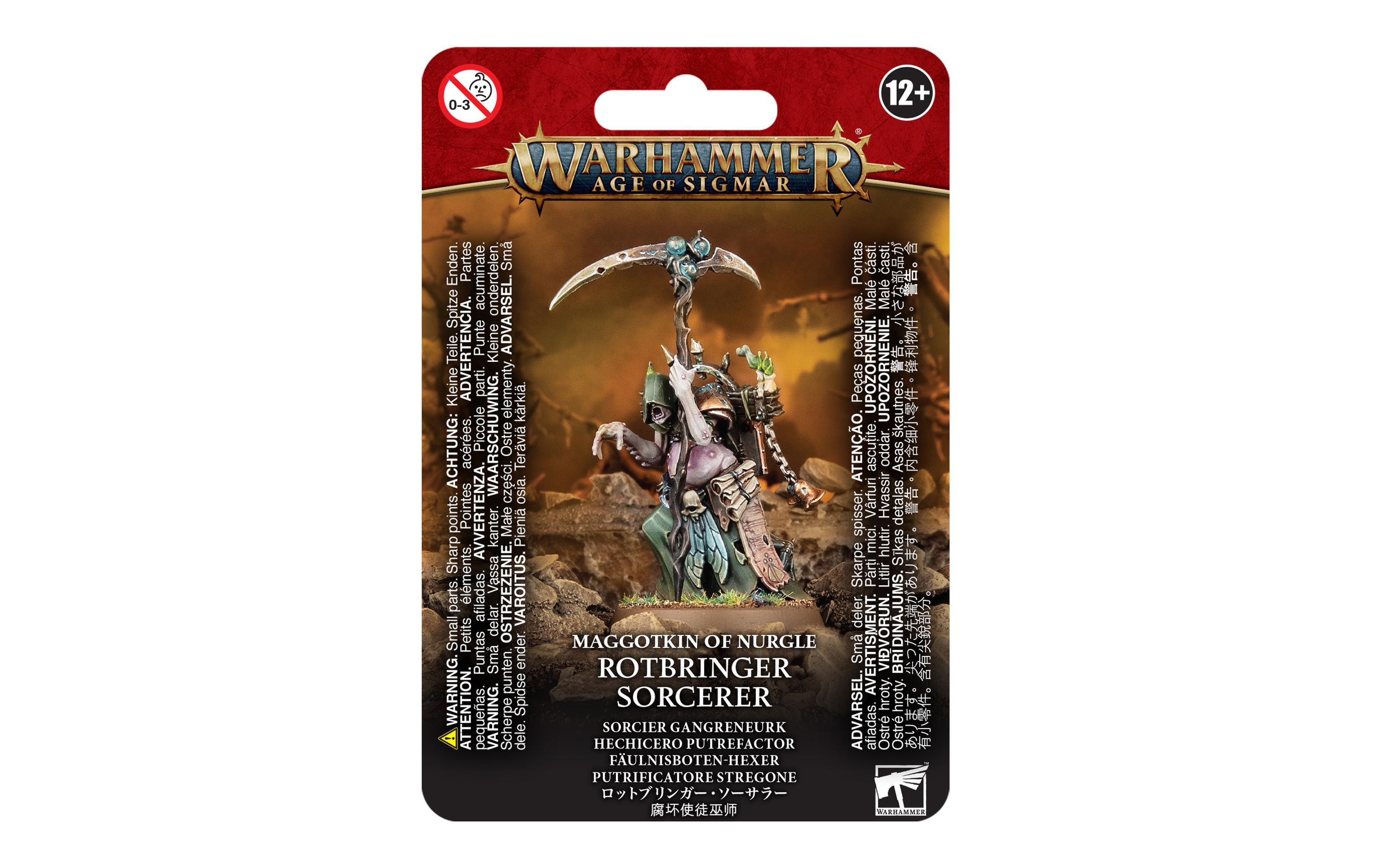 Figur Warhammer Age of Sigmar Fäulnisboten HexerWarhammer Age of Sigmar Maggotkin of Nurgle: Rotbringer Sorcerer