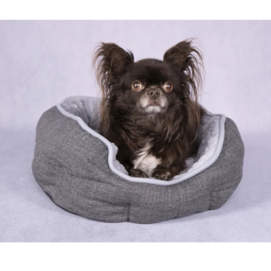 Cama octogonal para cães e gatos Flamingo Zupo cinza escuro