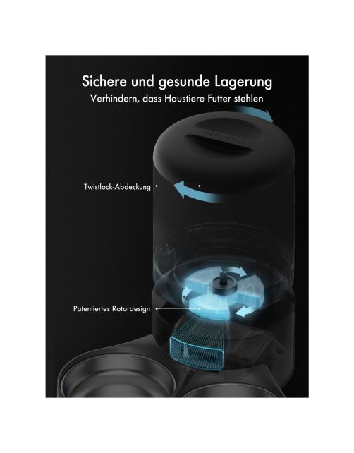 Petlibro Granary Automatische Dubbele Voerbak - Kattenvoerbak - 5 l Zwart