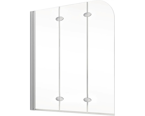 3-delige badwand SCHULTE Komfort ExpressPlus 125 x 140 cm helder glasprofiel kleur aluminium EP3354 01 50 140