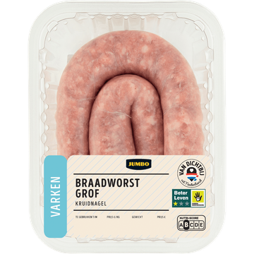 Jumbo Grove Braadworst Kruidnagel Varken 400g
