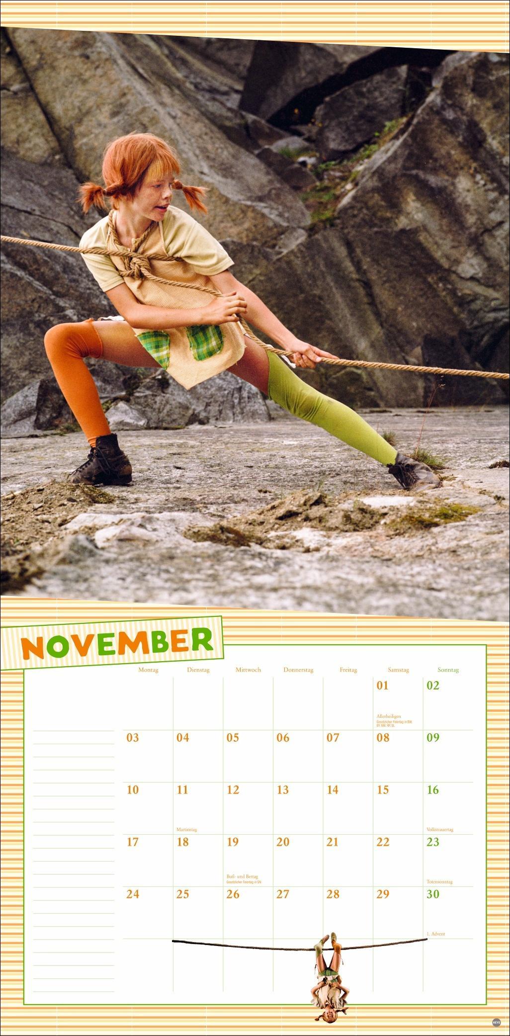 Pippi Langstrumpf Broschurkalender 2025