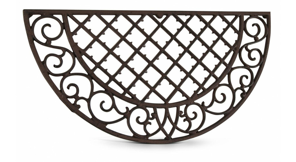Paillasson demi-lune fonte marron 67x34x2cm