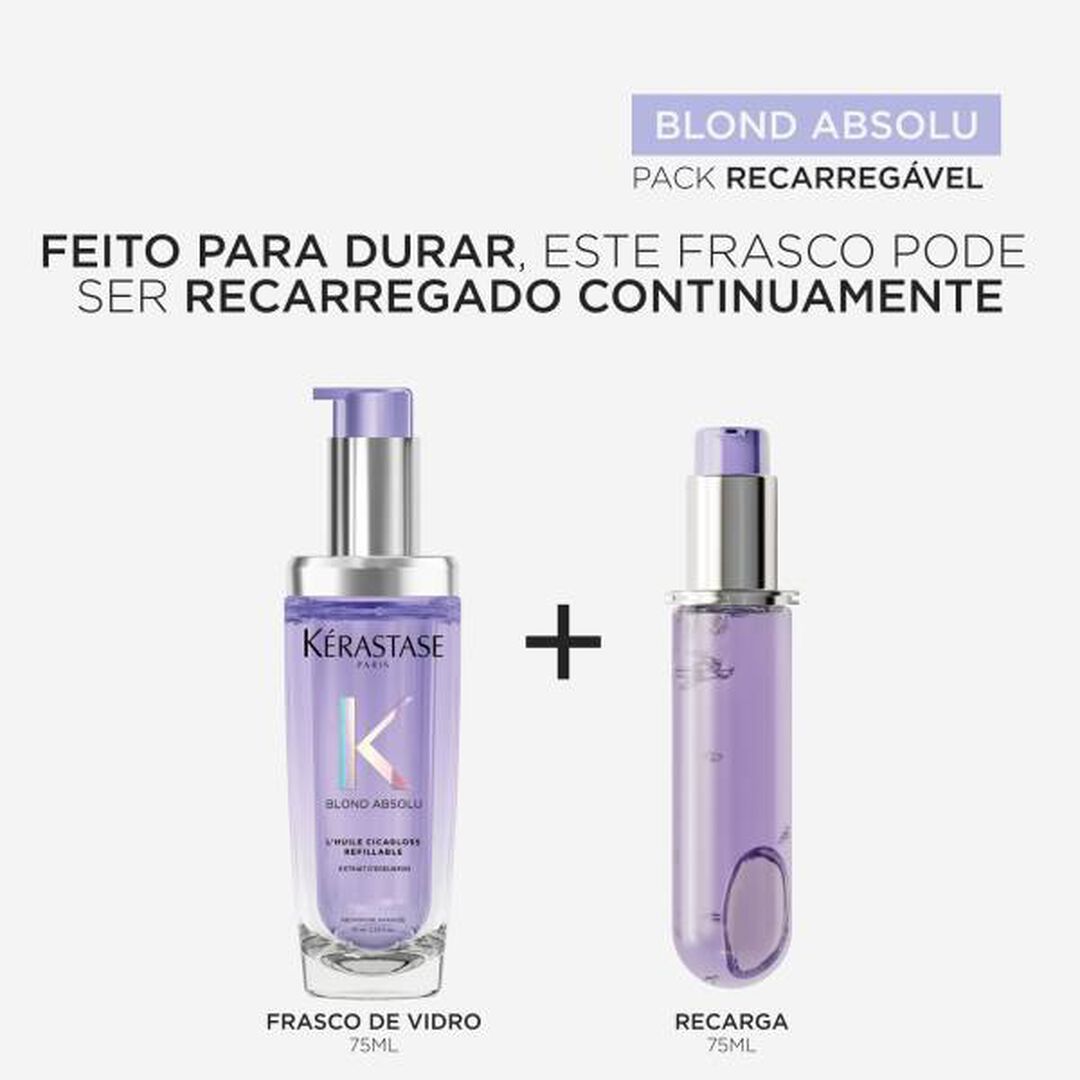 KERASTASE Blond Absolu RECARGA DE ÓLEO CAPILAR L'HUILE CICAGLOSS, PARA CABELO LOURO SENSIBILIZADO, ACLARADO OU COM MADEIXAS - 75ml