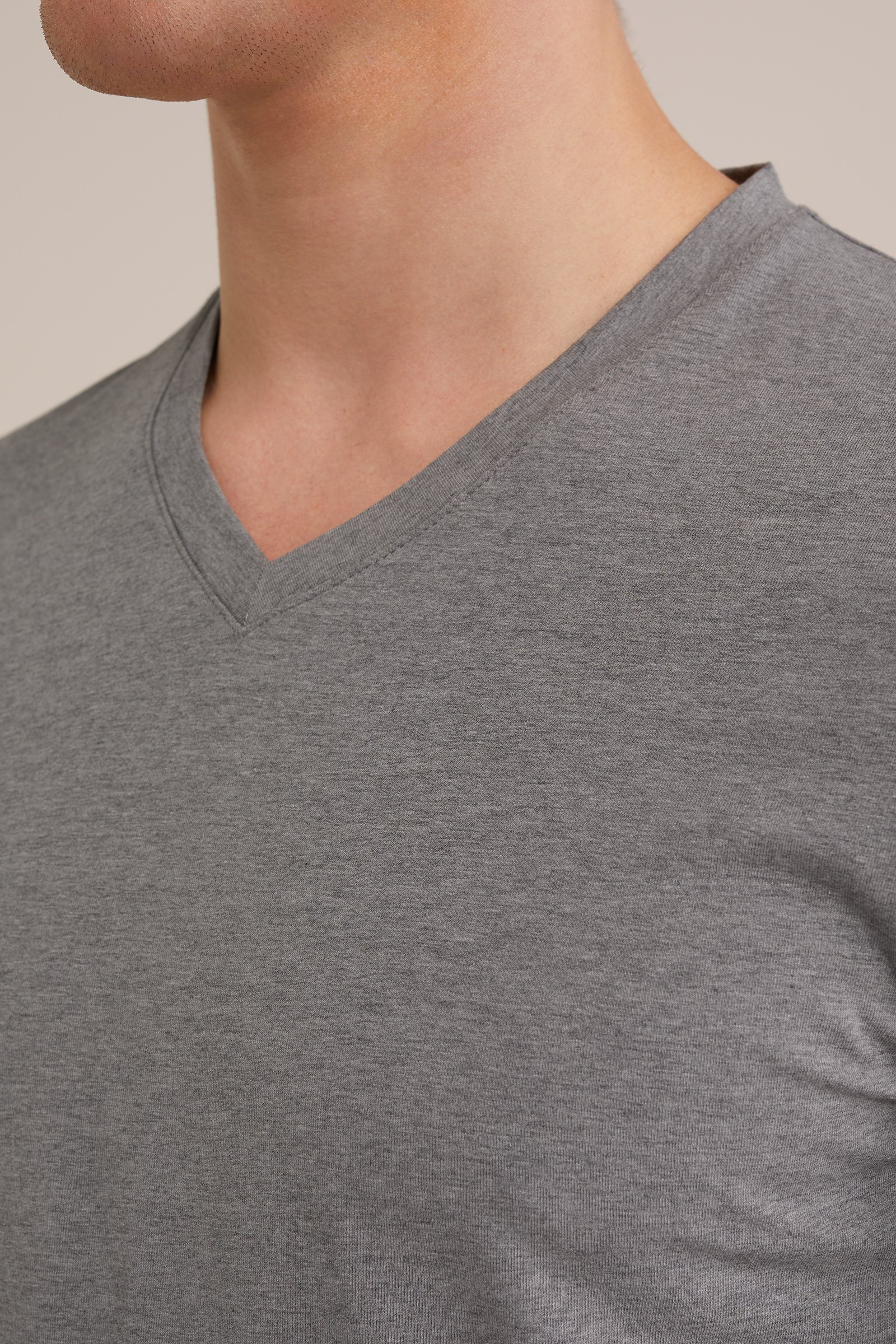 T-shirt WE Fashion Lichtgrijs gemeleerd