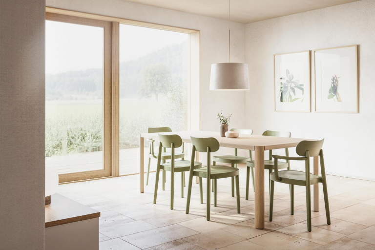 Thonet 1140 eettafel 200x100 eiken gebleekt