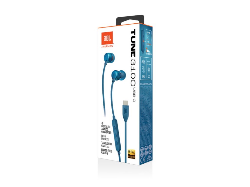 AURICULARES COM FIO JBL T310C BLU AZUL C/MICRO