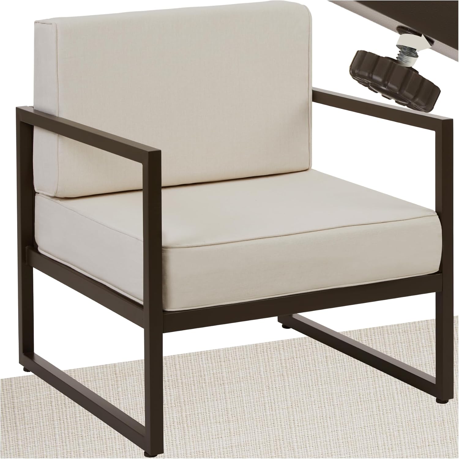 tectake® Gartensessel, Relaxsessel Garten, Gartenstuhl, Gartenmöbel, Balkonmöbel, Terrassenmöbel, Wintergarten Lounge Möbel Outdoor, Sitzecke Outdoor, Gartenlounge - 1 Sitzplatz