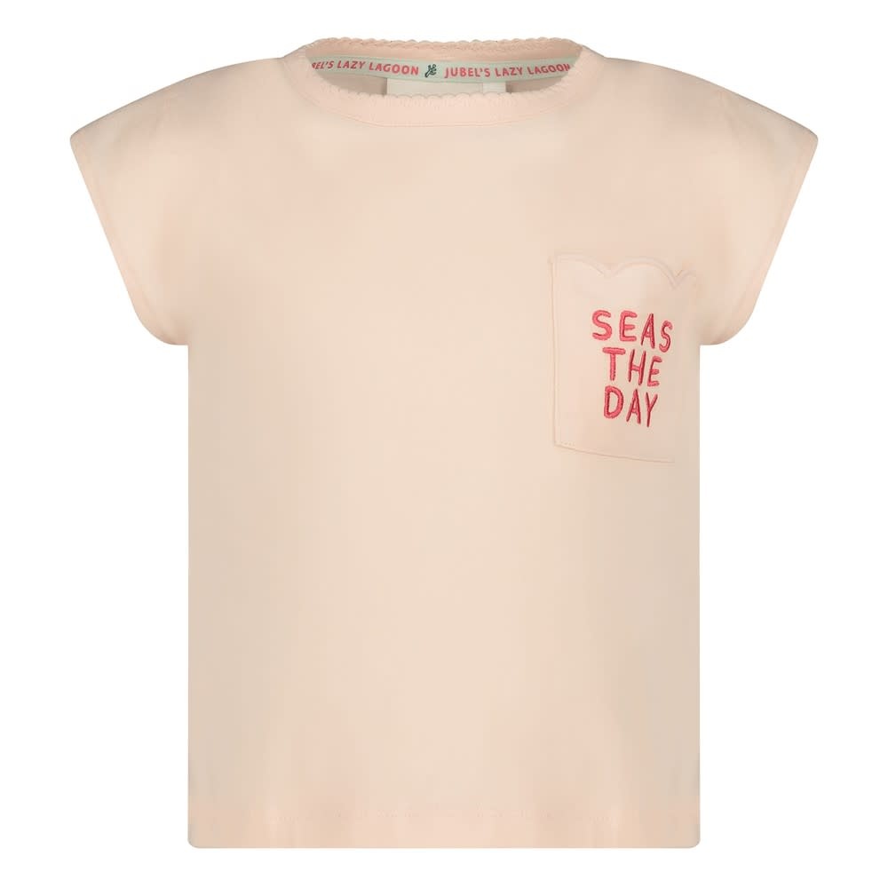 Jubel Jubel t-shirt met backprint - Lazy Lagoon l.roze