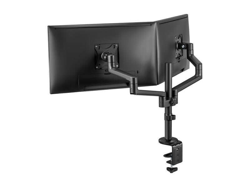 NEOMOUNTS Tischhalterung DS60-425BL2 bis 8 kg – Schwarz Full-Motion-Tischhalterung für zwei 17-27
