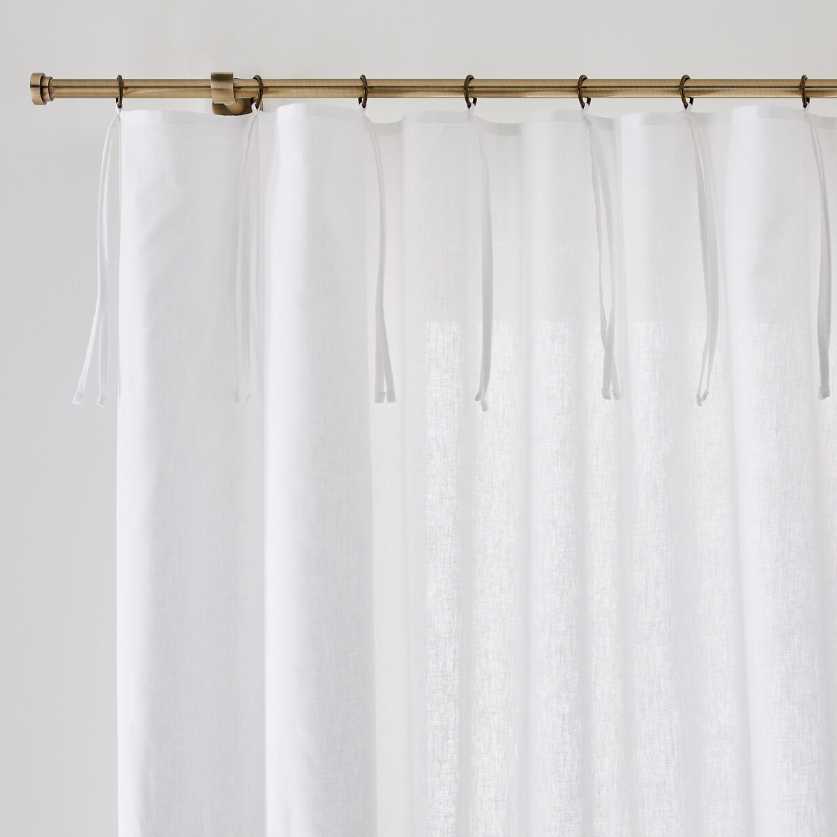 LA REDOUTE INTERIEURS<br>Cortina de meio linho com acabamento em laços e ilhós, Lincot