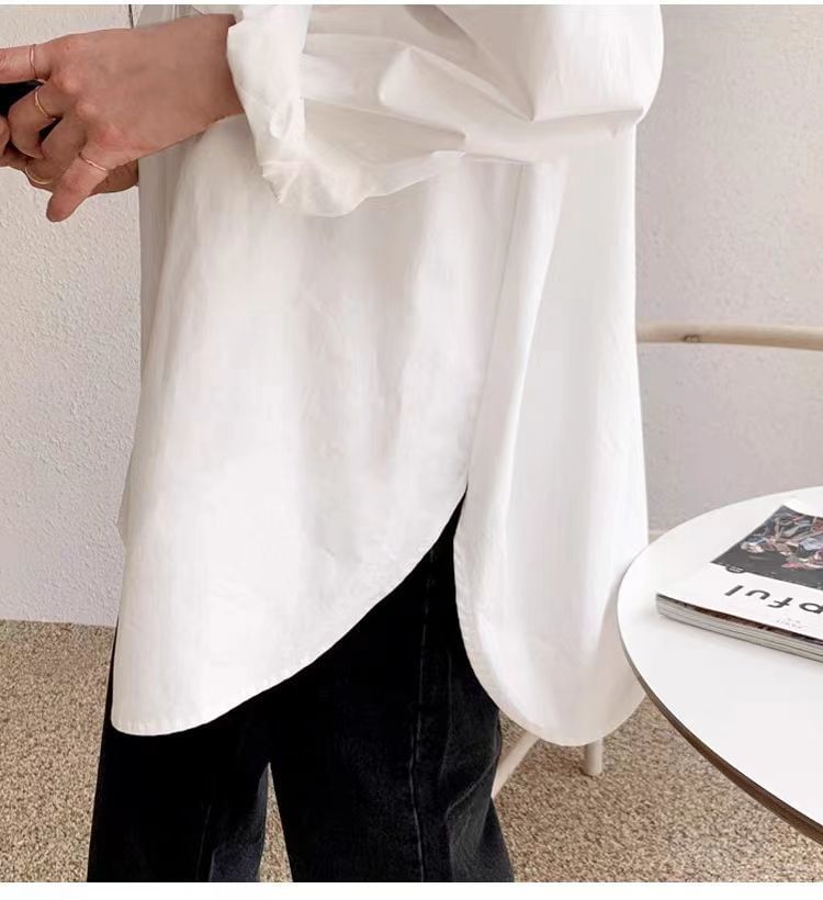Onipixiy - Oversized overhemd met lange mouwen en knoopjes