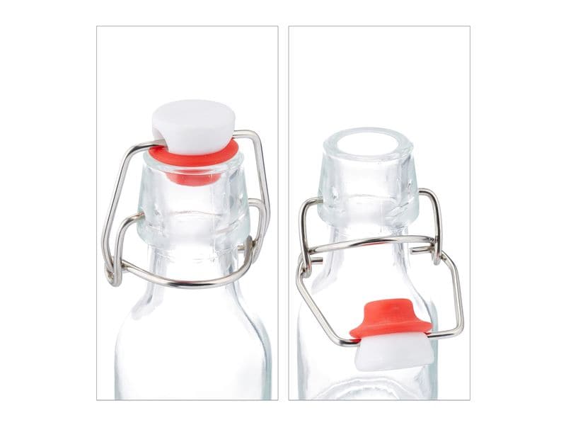 relaxdays Einmachflasche mit Bügelverschluss 30 Stück, 50 m Glasfläschchen zum Befüllen