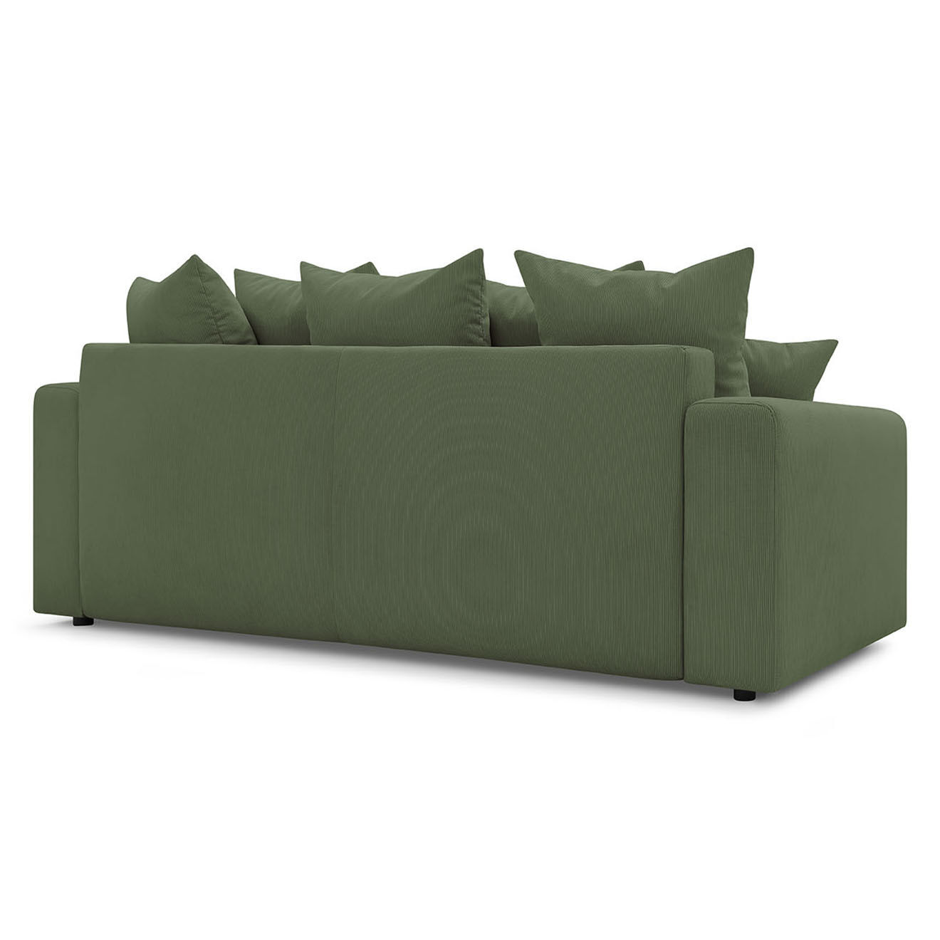 Bobochic Canapé 3 places velours côtelé convertible coffre Envy vert - 245x102x88 cm