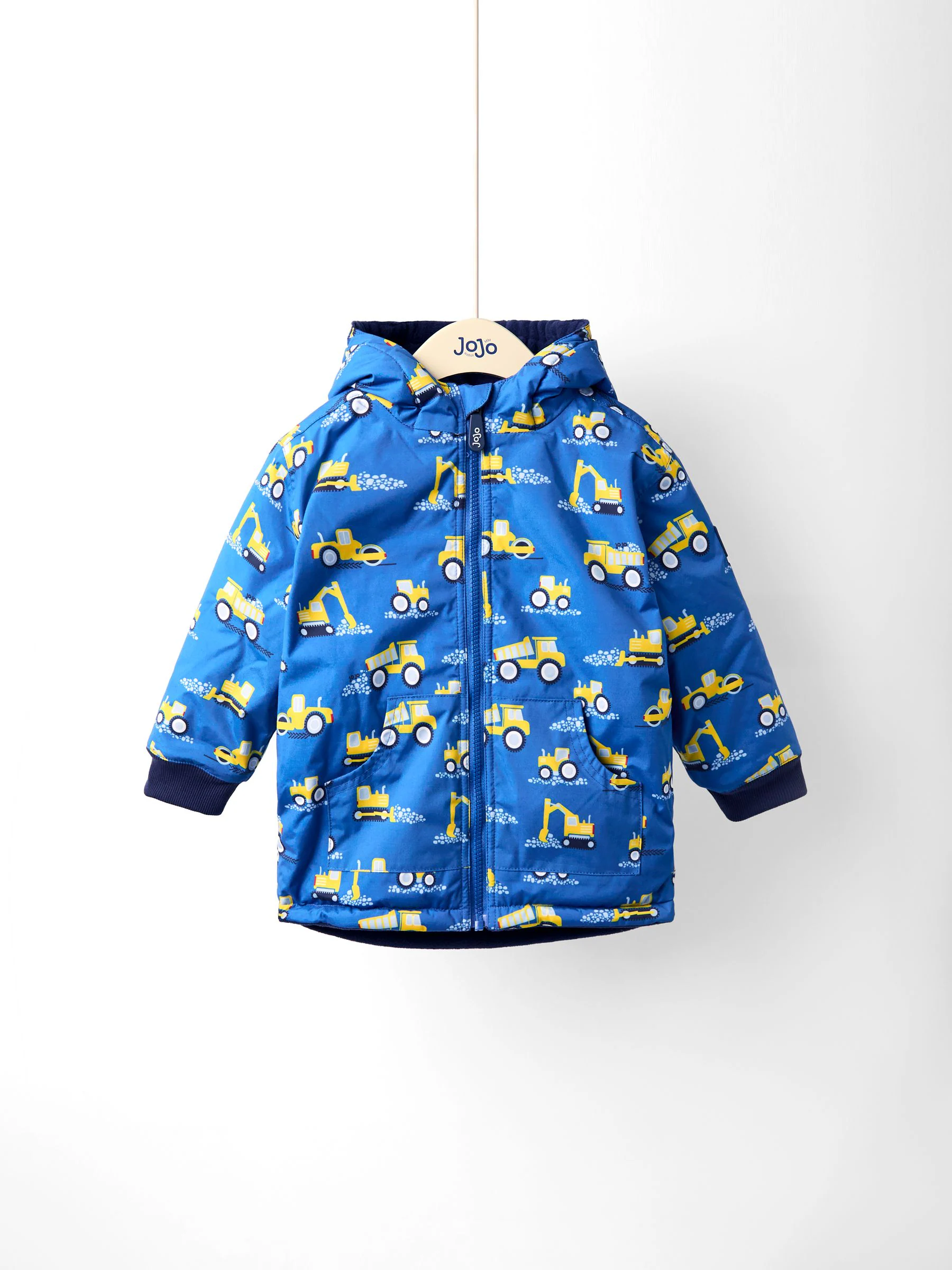 Blauw vervoersmiddel - JoJo Maman Bébé omkeerbaar jack met fleece voering