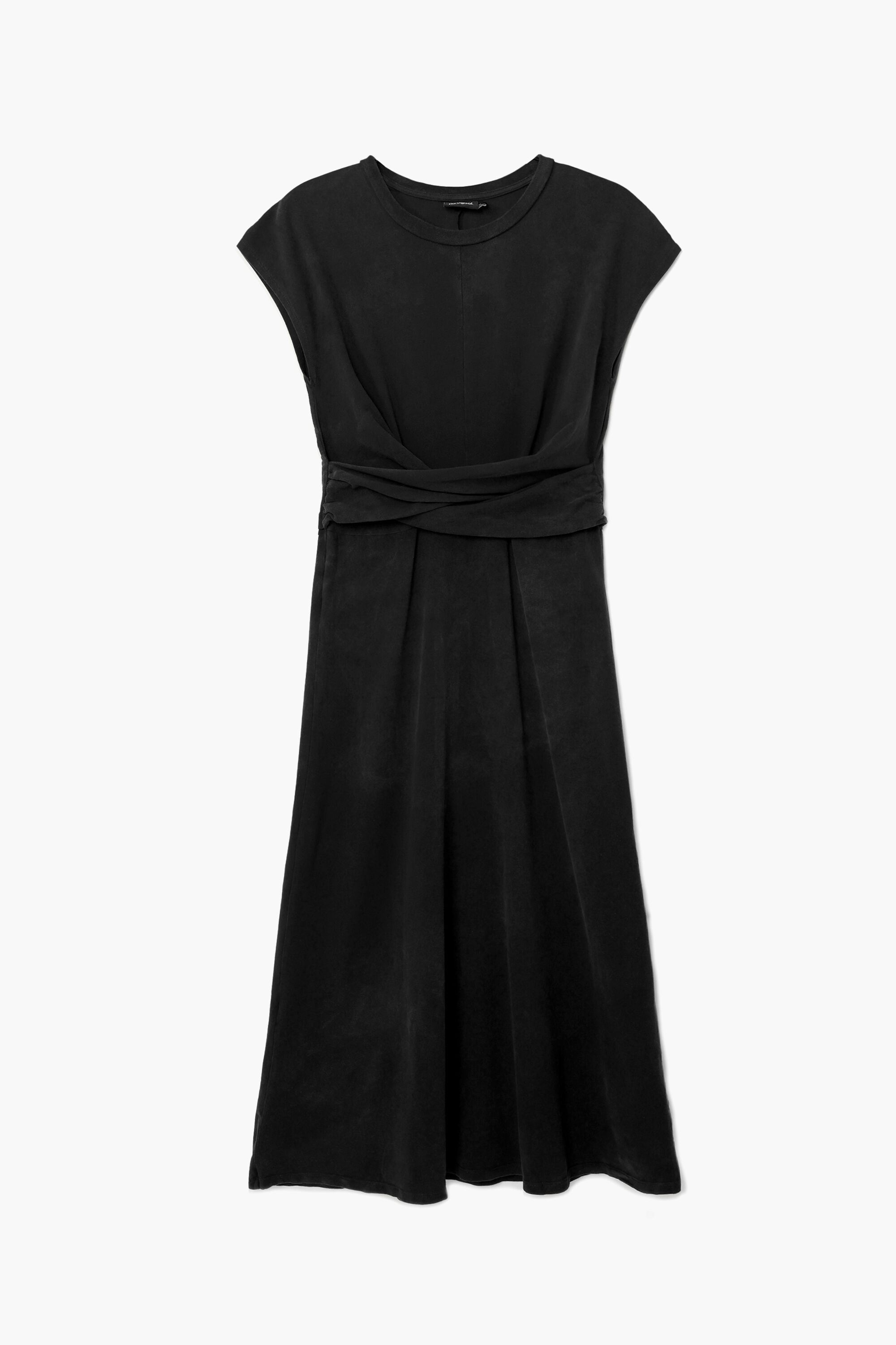 vestido midi franzido