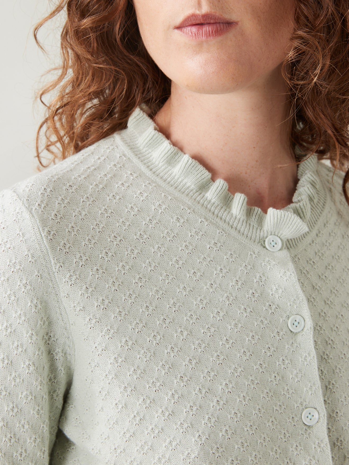 Cardigan col volanté femme