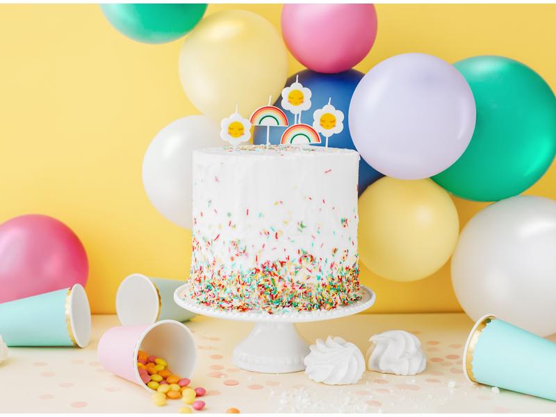 Partydeco Kerze Gänseblümchen 5 Stück Geburtstagskerzen