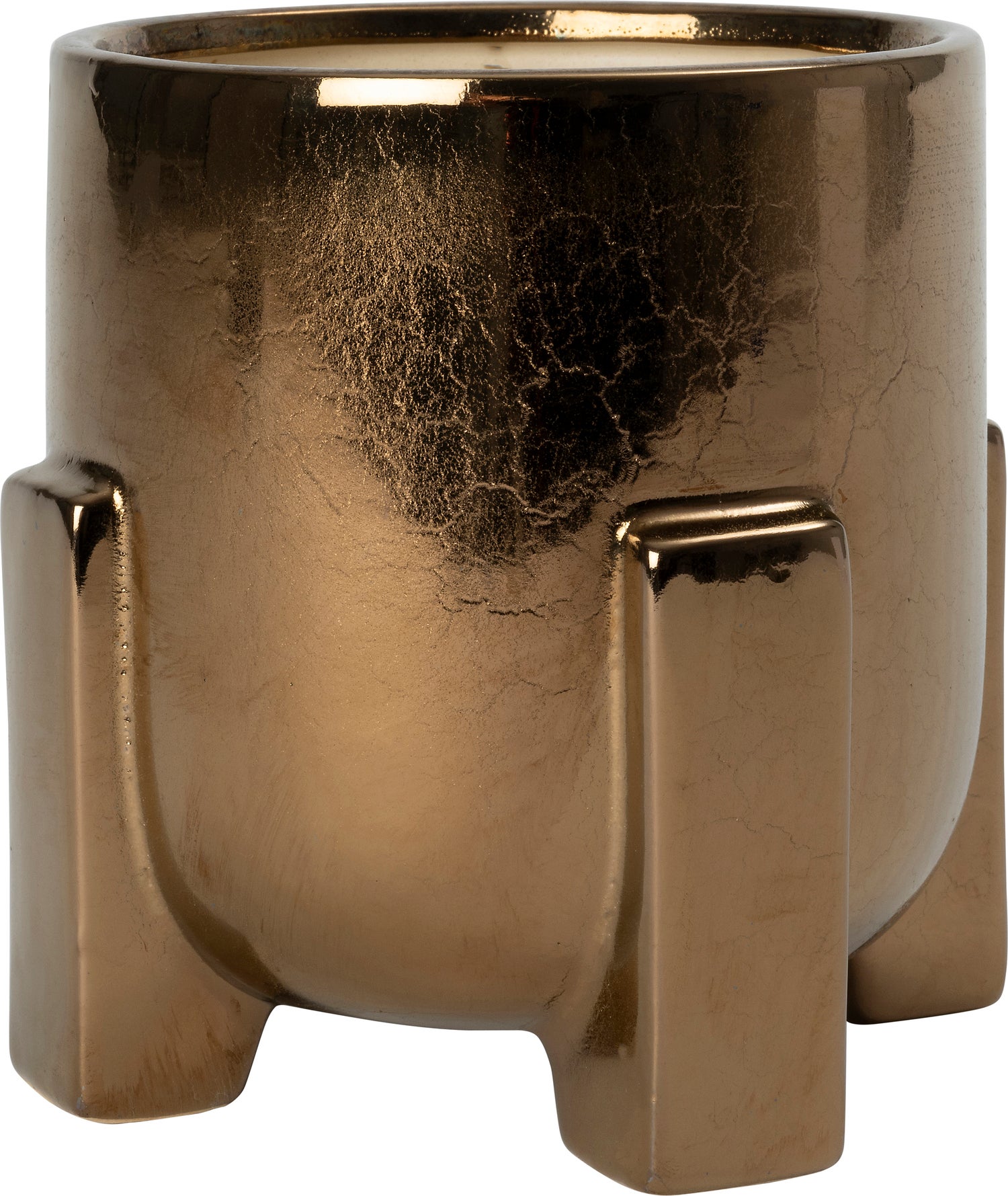 Intratuin bloempot Devon op voet koper D 16,5 H 16 cm