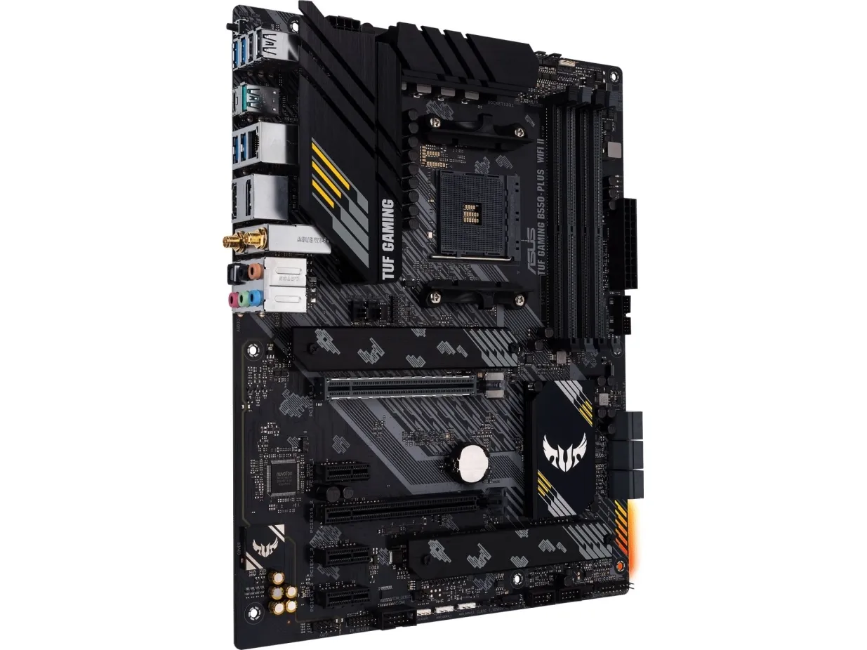 ASUS TUF GAMING B550-PLUS WIFI II - Bundkort - ATX - Socket AM4 - AMD B550 Chipset - USB-C Gen2, USB 3.2 Gen 1, USB 3.2 Gen 2 - 2.5 Gigabit LAN, Wi-Fi 6, Bluetooth - onboard grafik (CPU påkrævet) - HD Audio (8-kanaler)