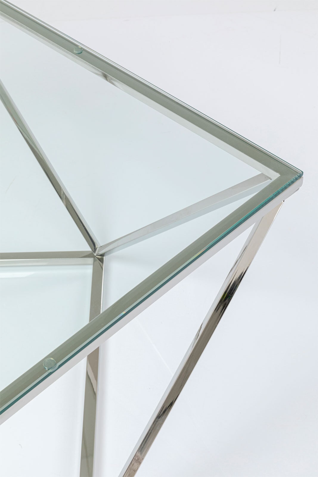 KARE DESIGN Couchtisch CRISTALLO 45 x 80 cm Edelstahl/Glas weiß