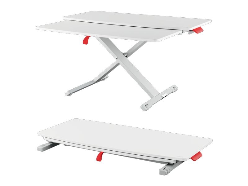 Leitz Ergo Cosy Höhenverstellbarer Schreibtischaufsatz Leitz Ergo Cosy Höhenverstellbarer Sitz-/Steh-Schreibtischaufsatz mit ausziehbarer Tastaturablage