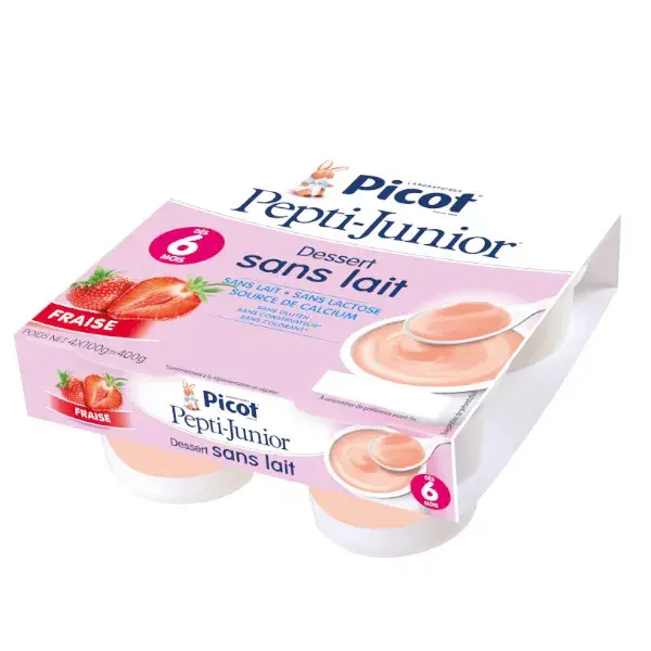 Picot Mon 1er Dessert sans Lait Fraise +6m 4 x 100g