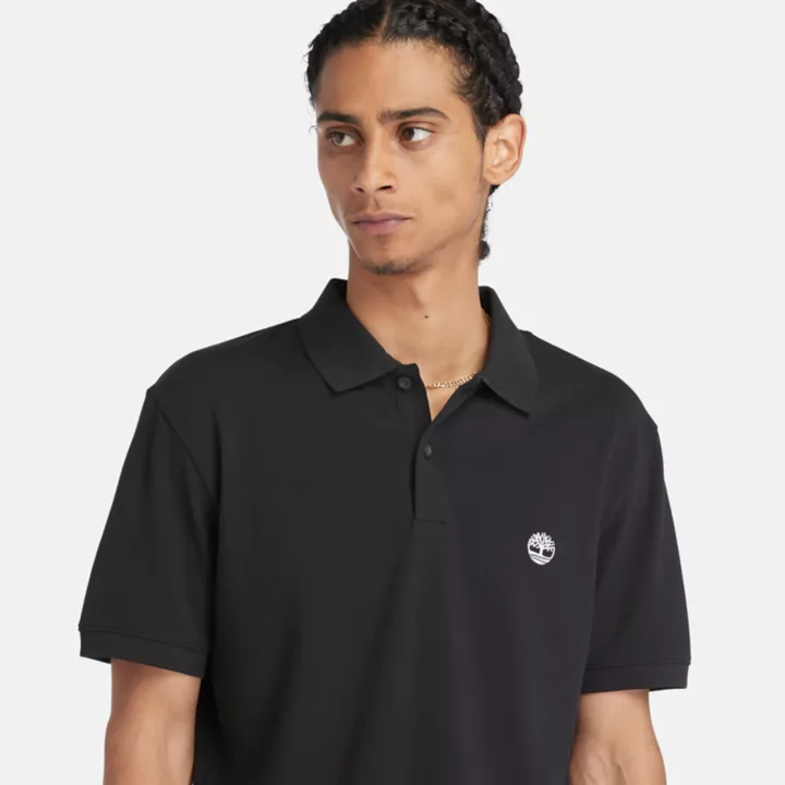 Polo stretch Merrymeeting River pour homme en noir
